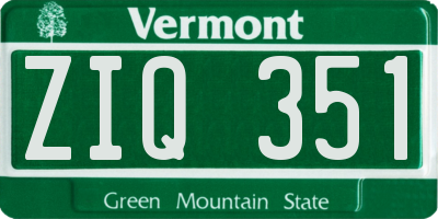 VT license plate ZIQ351