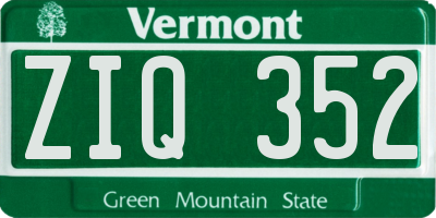 VT license plate ZIQ352
