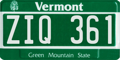 VT license plate ZIQ361