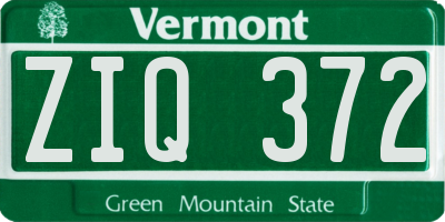 VT license plate ZIQ372