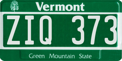 VT license plate ZIQ373