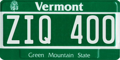 VT license plate ZIQ400