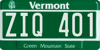 VT license plate ZIQ401