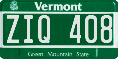 VT license plate ZIQ408