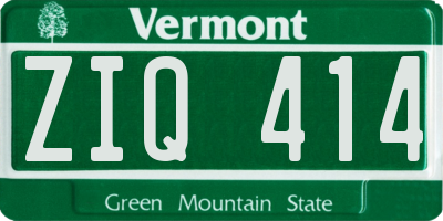 VT license plate ZIQ414