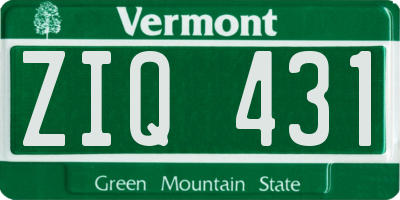 VT license plate ZIQ431