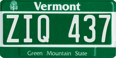 VT license plate ZIQ437