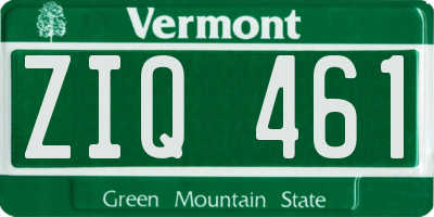 VT license plate ZIQ461