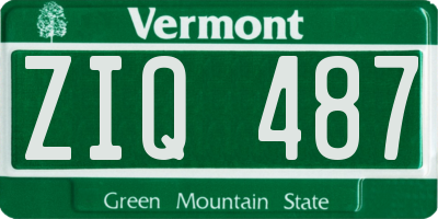 VT license plate ZIQ487