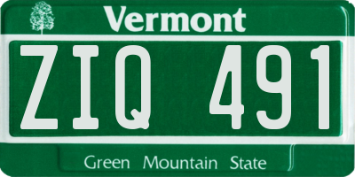 VT license plate ZIQ491