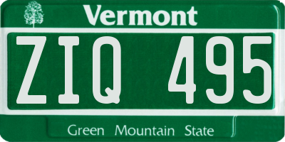 VT license plate ZIQ495