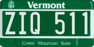 VT license plate ZIQ511