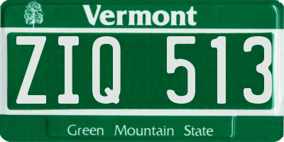 VT license plate ZIQ513