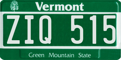 VT license plate ZIQ515