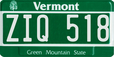 VT license plate ZIQ518