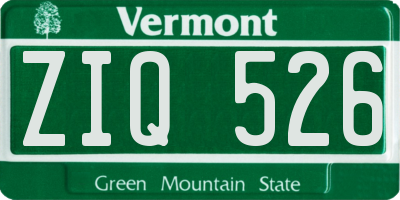 VT license plate ZIQ526