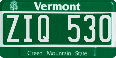 VT license plate ZIQ530
