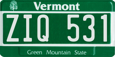 VT license plate ZIQ531