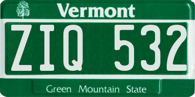VT license plate ZIQ532