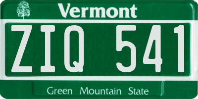 VT license plate ZIQ541