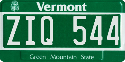 VT license plate ZIQ544