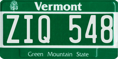 VT license plate ZIQ548