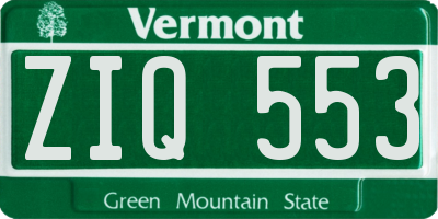 VT license plate ZIQ553