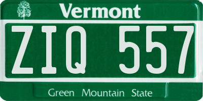 VT license plate ZIQ557