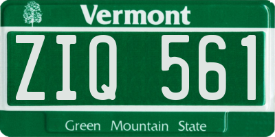 VT license plate ZIQ561