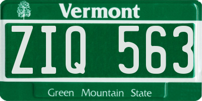 VT license plate ZIQ563