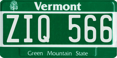 VT license plate ZIQ566