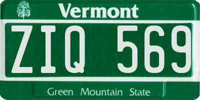 VT license plate ZIQ569