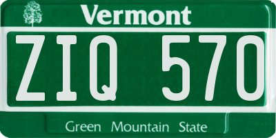 VT license plate ZIQ570