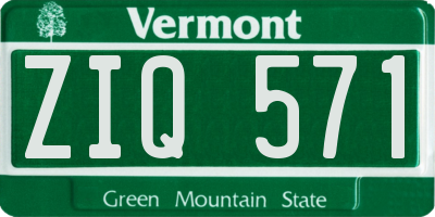 VT license plate ZIQ571