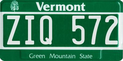 VT license plate ZIQ572