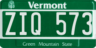 VT license plate ZIQ573