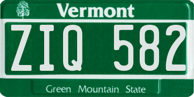 VT license plate ZIQ582