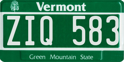 VT license plate ZIQ583