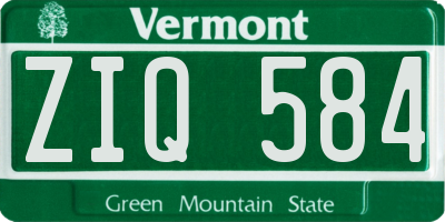 VT license plate ZIQ584