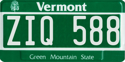 VT license plate ZIQ588