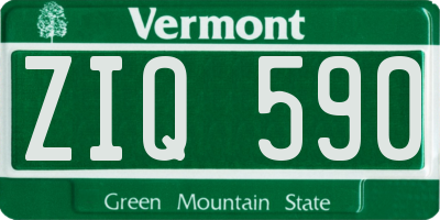 VT license plate ZIQ590