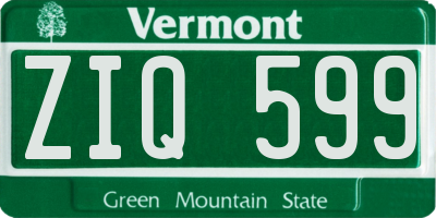 VT license plate ZIQ599