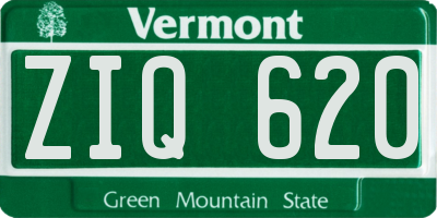 VT license plate ZIQ620