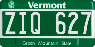 VT license plate ZIQ627