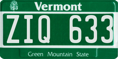 VT license plate ZIQ633