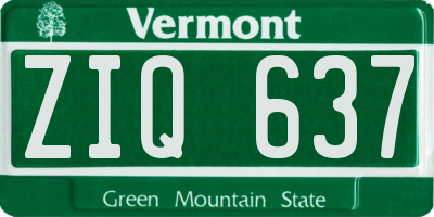 VT license plate ZIQ637
