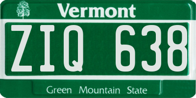 VT license plate ZIQ638