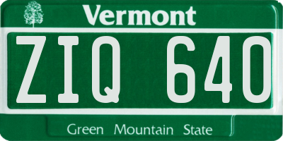 VT license plate ZIQ640