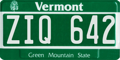 VT license plate ZIQ642