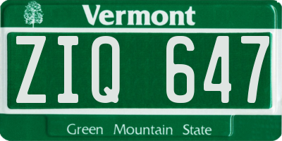 VT license plate ZIQ647